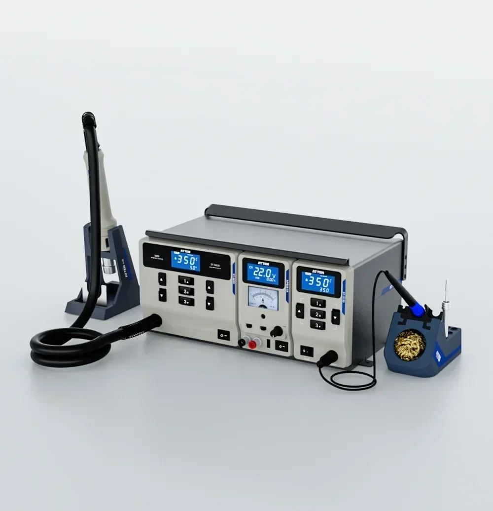 New in stock ATTEN MS-500 3 in 1 Hot Air  Welding Station Kit Regulated DC Power Supply ST-862D ST-9150 APS22-5A BGA SMD SMT PCB view 3
