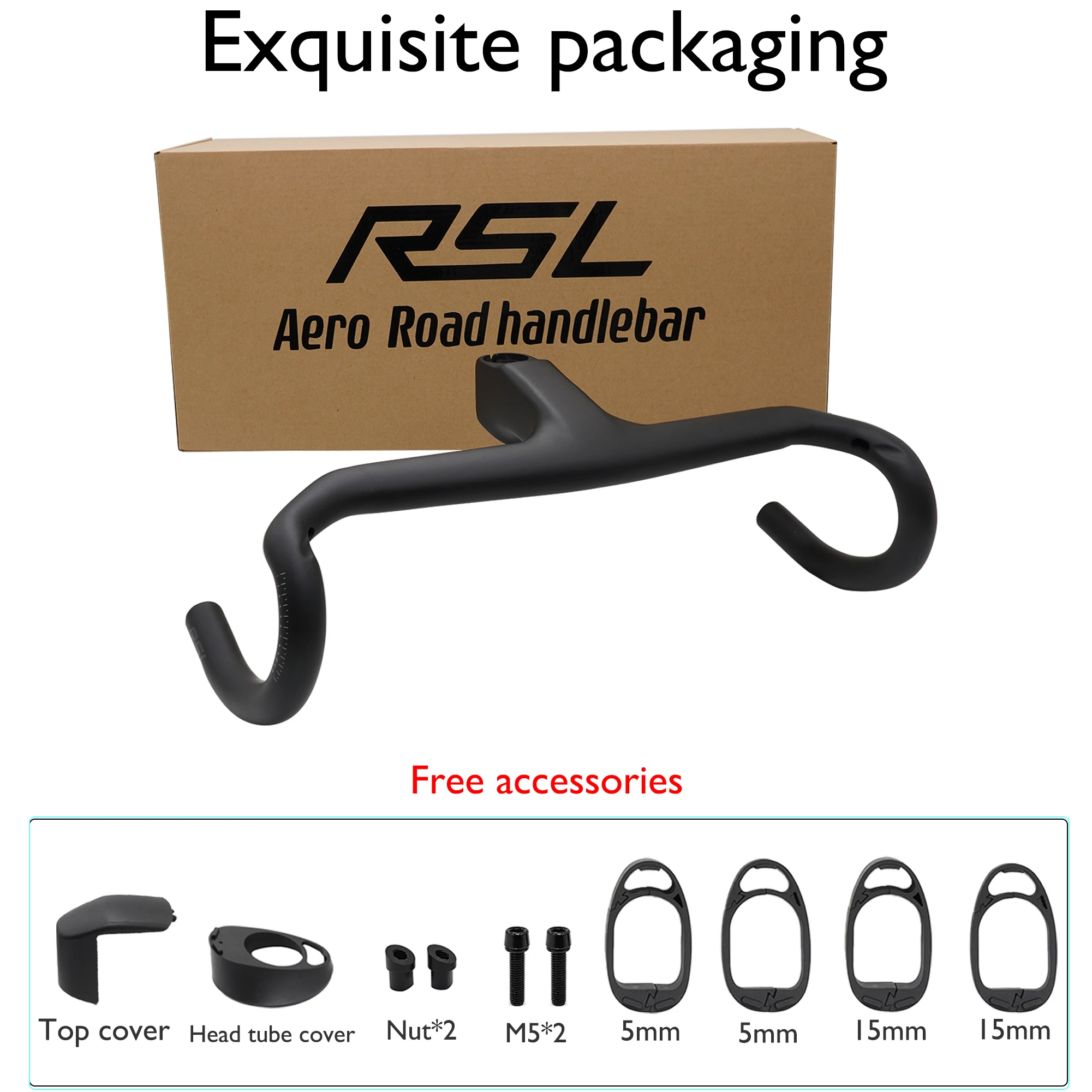 

Exquisite packaging box Aviation RSL road integrated handlebar, aerodynamic, Stem angle -7°, full carbon fiber bicycle handlebar