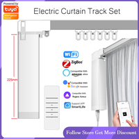 Tuya Smart Curtain Motor Wifi Zigbee Drive Engine Smart Home Electric Curtain Track Rail Rod System Support Google Alexa Alice