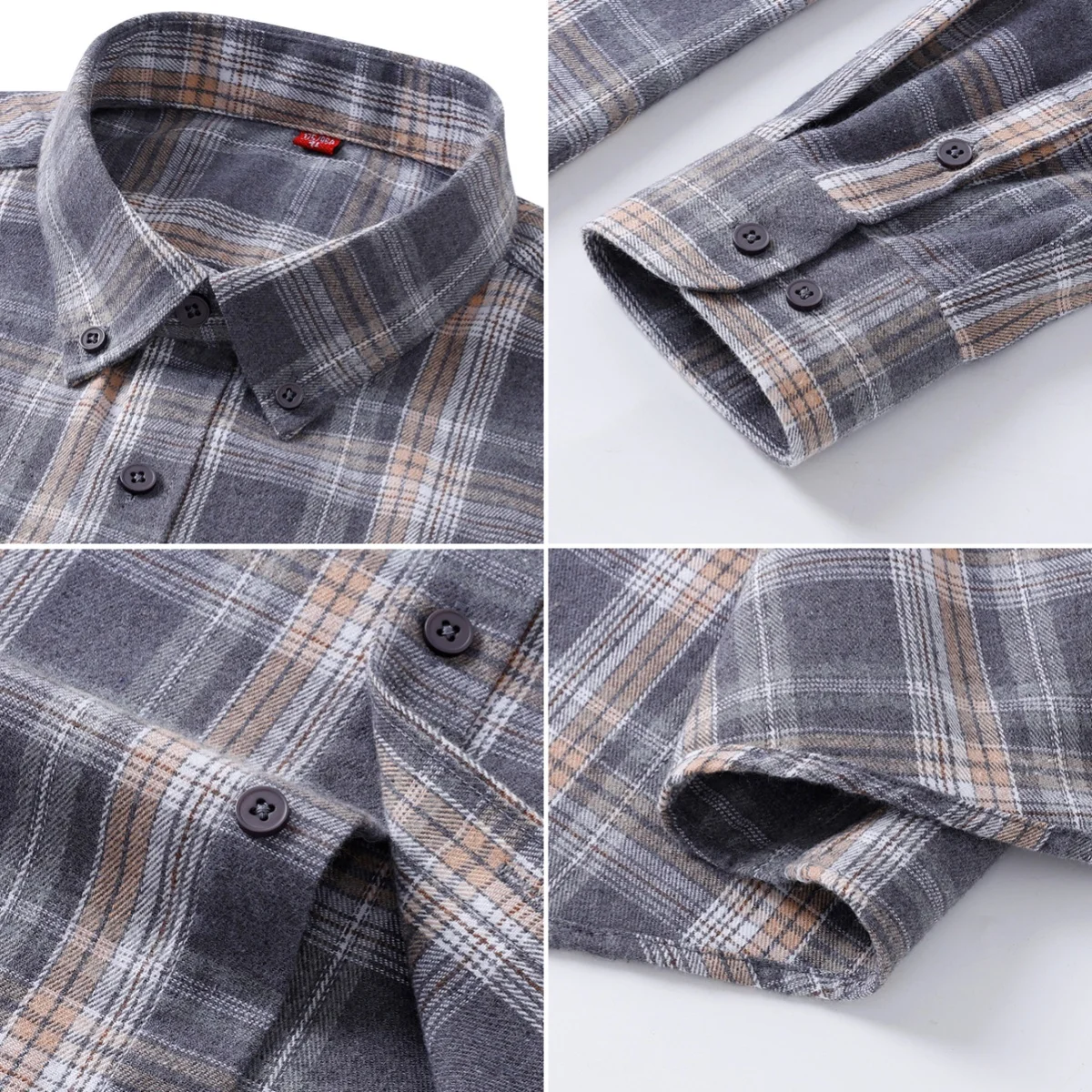 Men's Brushed Plaid Long Sleeve Comfort Shirts Spring Autumn Fashion Casual Daily Commute Bussiness Regular Slim Checked Blouses