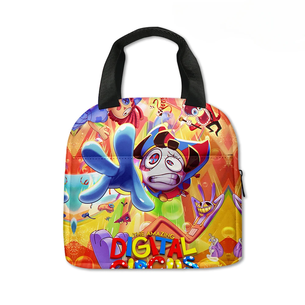 The Amazing Digital Circus Amazing Digital Circus Lunch Bag Insulated Lunch Box Tote Anime Kawaii Cartoon School Bag Mochila