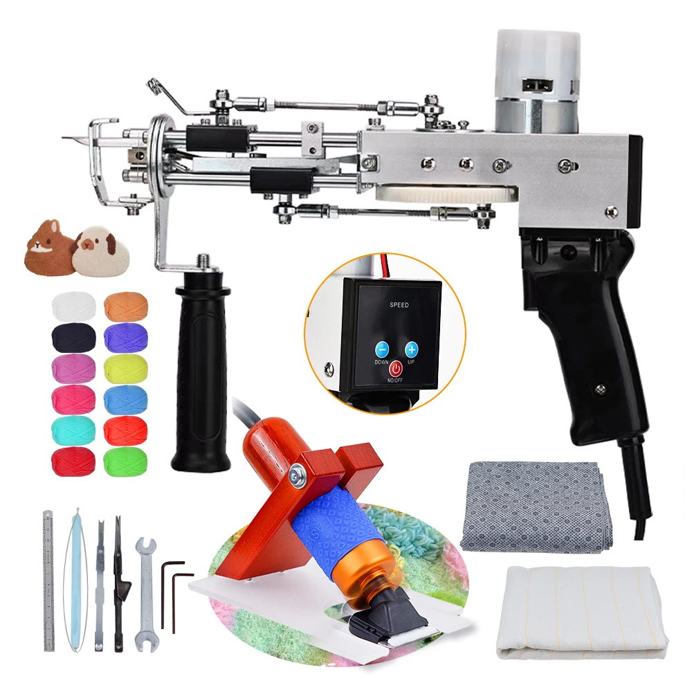 Pistola trapuntata elettrica digitale 2 in 1, Pile tagliato e Pile ad anello, pistole per tappeti, macchine per maglieria, forniture per uncinetto per maglieria