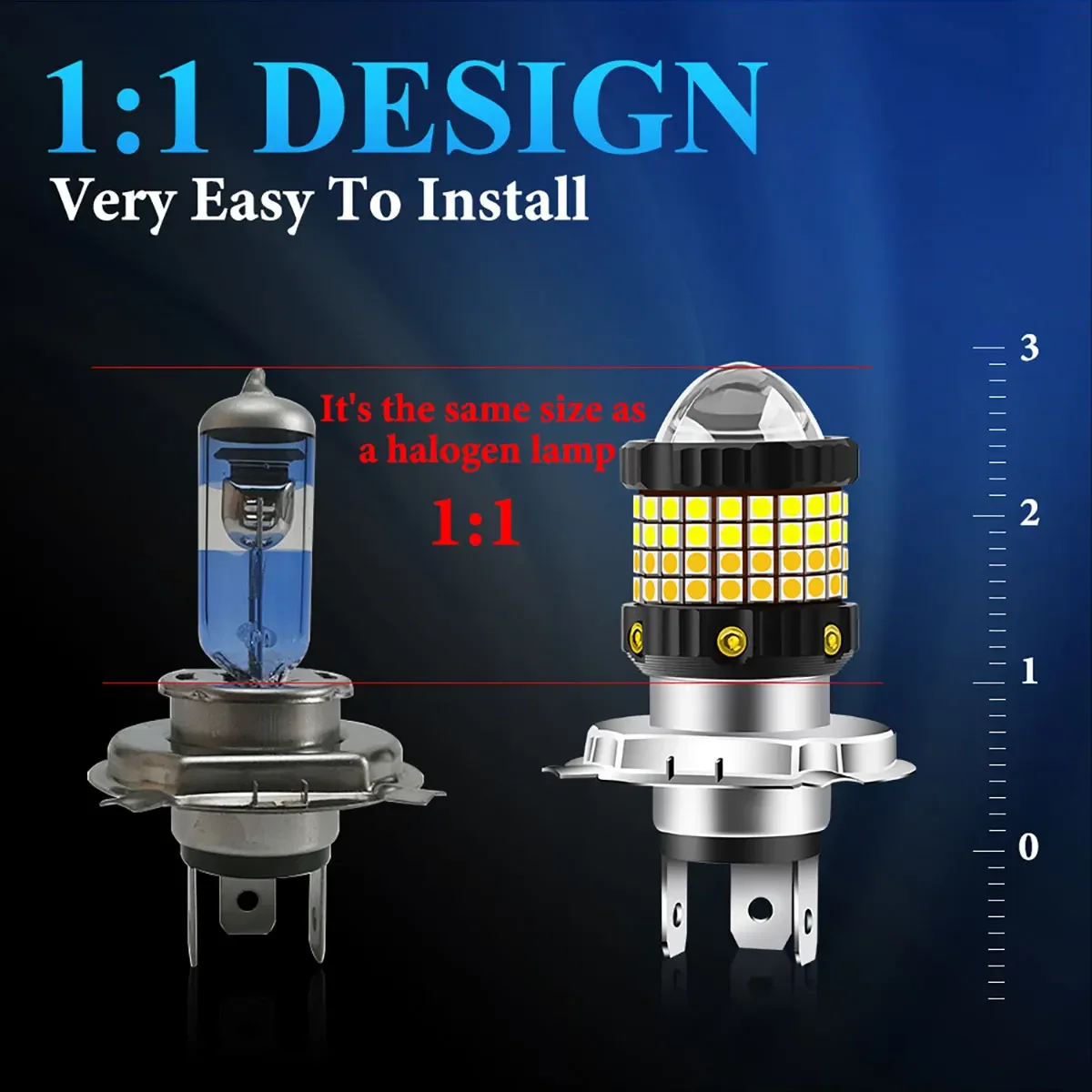 TCYATO  Motorcycle LED headlights P15D PH7 yellow and white dual color motorcycle headlights 12-80v