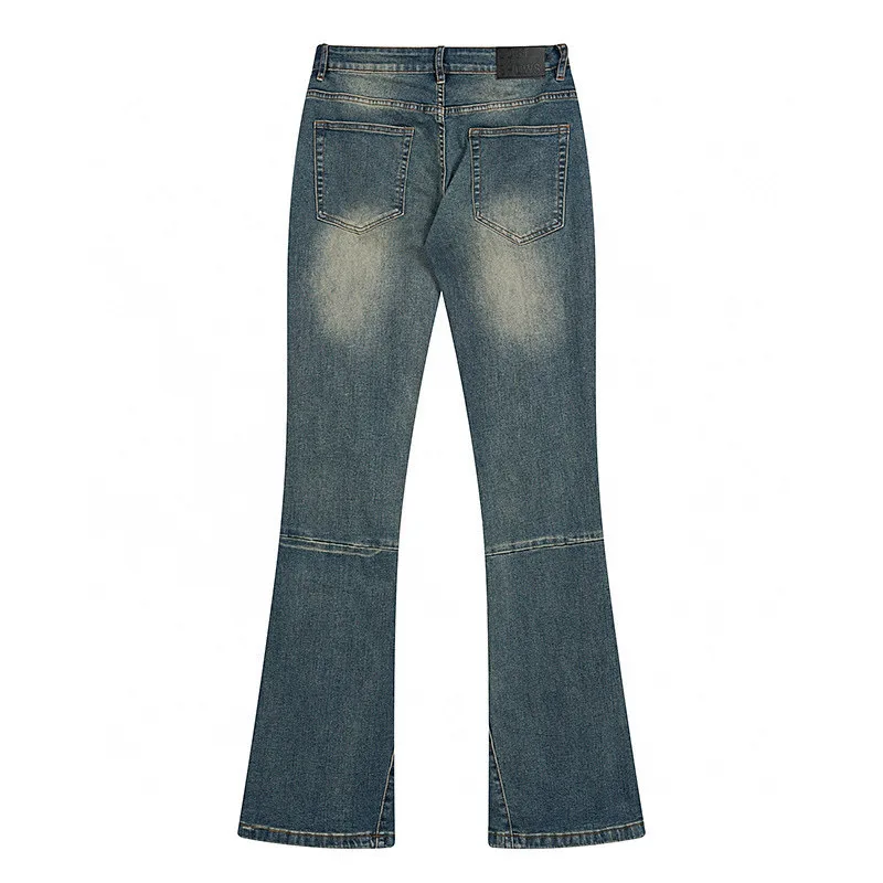 LOSTSHDWS 2025 New INS High Street Casual Men's Fashion Slightly Flared Denim Pants with Distressed Holes