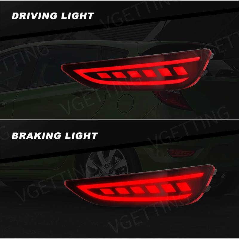 For Hyundai Accent 2012 2013 2014 2015 2016 2017 LED Rear Bumper Reflector Stop Brake Light Turn Signal Fog Lamp Car Accessories