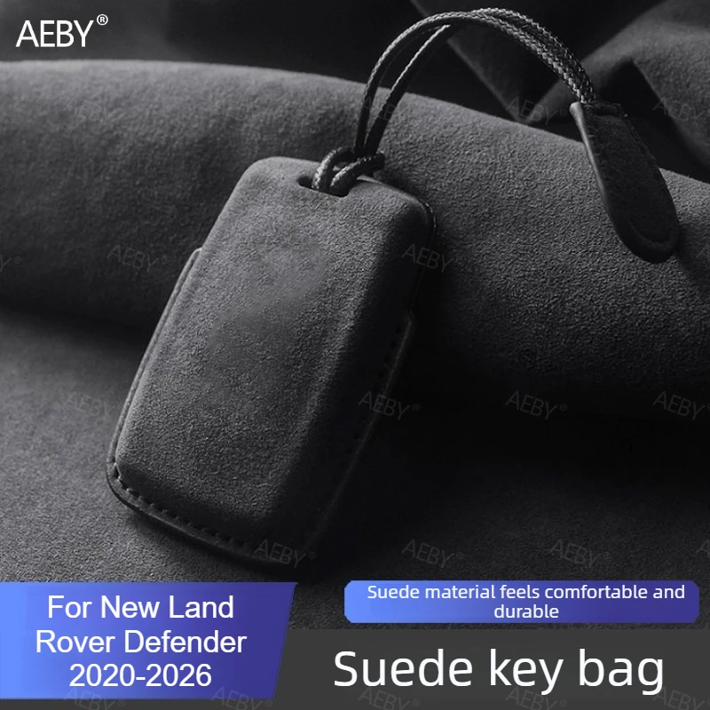 For New Land Rover Defender 2020-2026 Key case buckle car key protection cover suede Soft touch anti fall Car Accessories