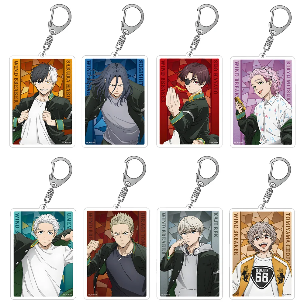 Windbrecher Charakter Hayato Suo Toma Hiragi Ren Kaji Jo Togame Haruka Sakura quadratisch Acryl Schlüsselanhänger Taschenanhänger Anime Spielzeug