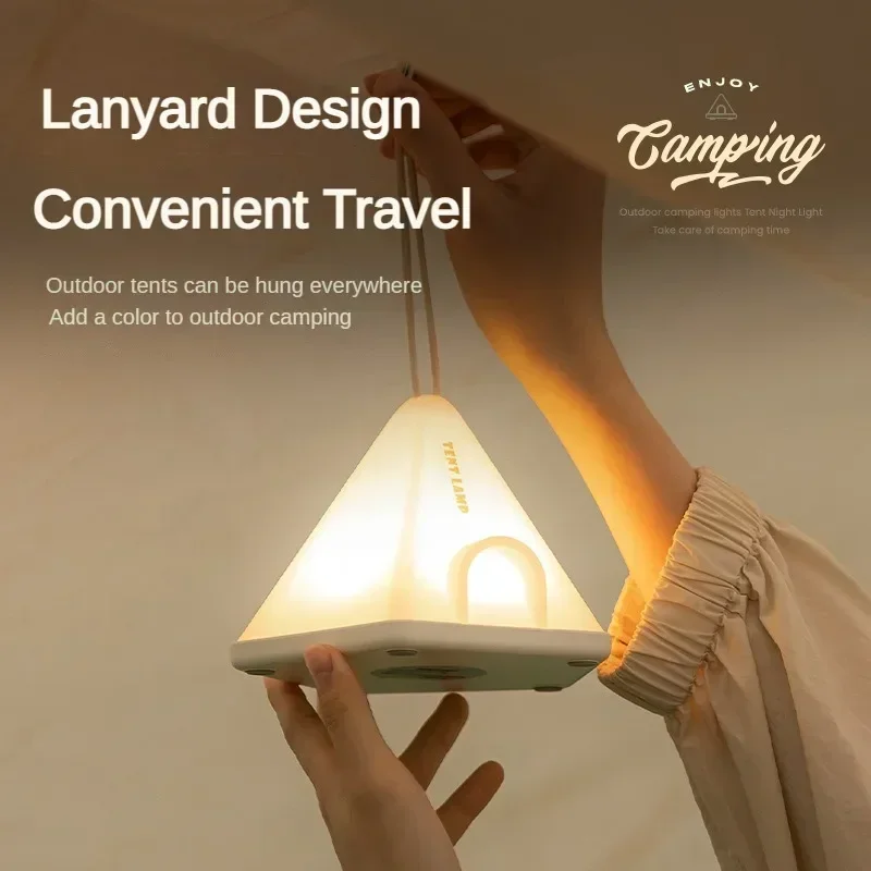 Camping แขวนเต็นท์ Night Light กลางแจ้งแบบพกพา Ambient โคมไฟ 6 โหมดห้องนอนเดสก์ท็อปจับเวลาข้างเตียงไฟนอน