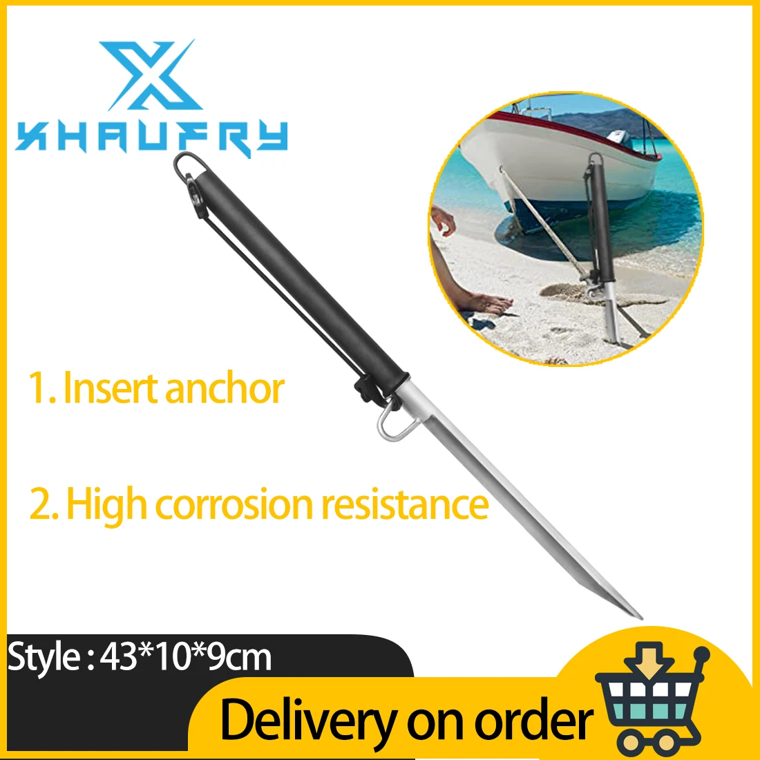 Marine Hardware Fittings Marine anchor Rods Marine Spike Anchors Marine Sandbar Anchors for Securing Small Boats on Shallow Bank