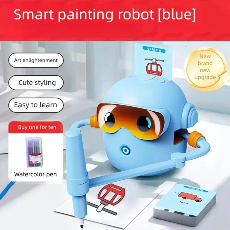 Intelligent Voicebots Drawing Robot For Kids Voice Interactive Early Education With 2 Pens 100 Sheets Painting Gift For Boy Girl