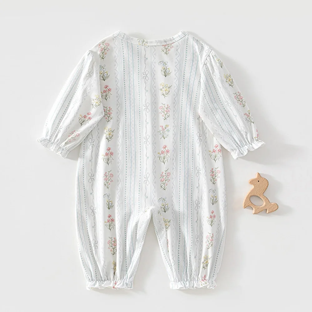 My First Christmas Baby Girl Romper Floral Long Sleeve Cotton Spring Fall Winter Infant Boutique Clothing Infant Jumpsuit