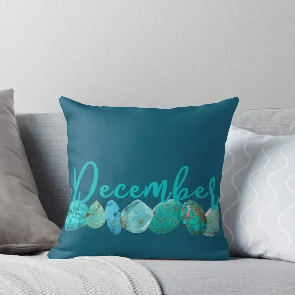 

December Turquoise Throw Pillow christmas ornaments 2025 Cushion Cover For Sofa Covers For Sofas covers for pillows pillow