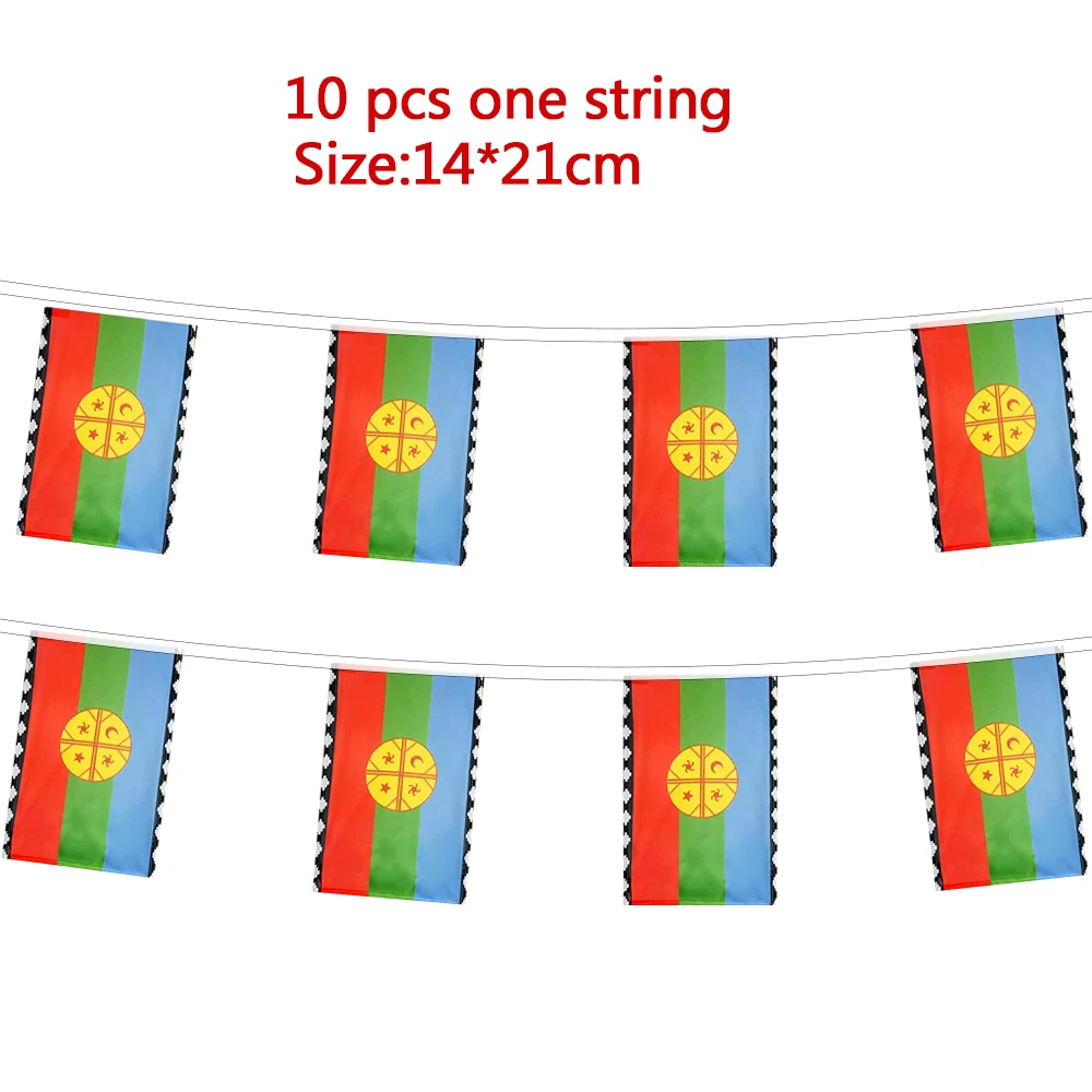 Directly Delivery 100% Polyester Mapuche People of Chile NAUTICAL Flag Bunting String Flags