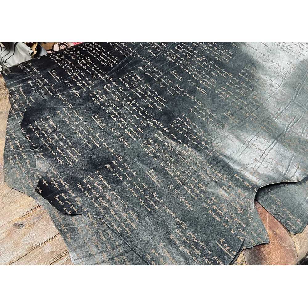 Vintage Texture,Fish Oil Vegetable-Tanned Cowhide! Black Laser-Etched Font, Backpack Leather, Approximately 1.4mm Thickness