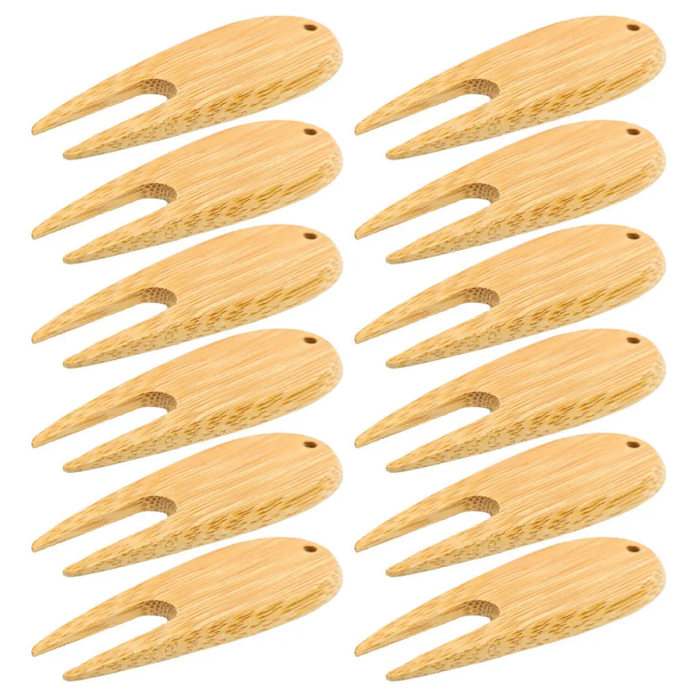 

12Pcs Wooden Golf Divot Repair Tool Portable Multifunctional Ball Marker Lawn Maintenance Accessory Divot Repair Tool