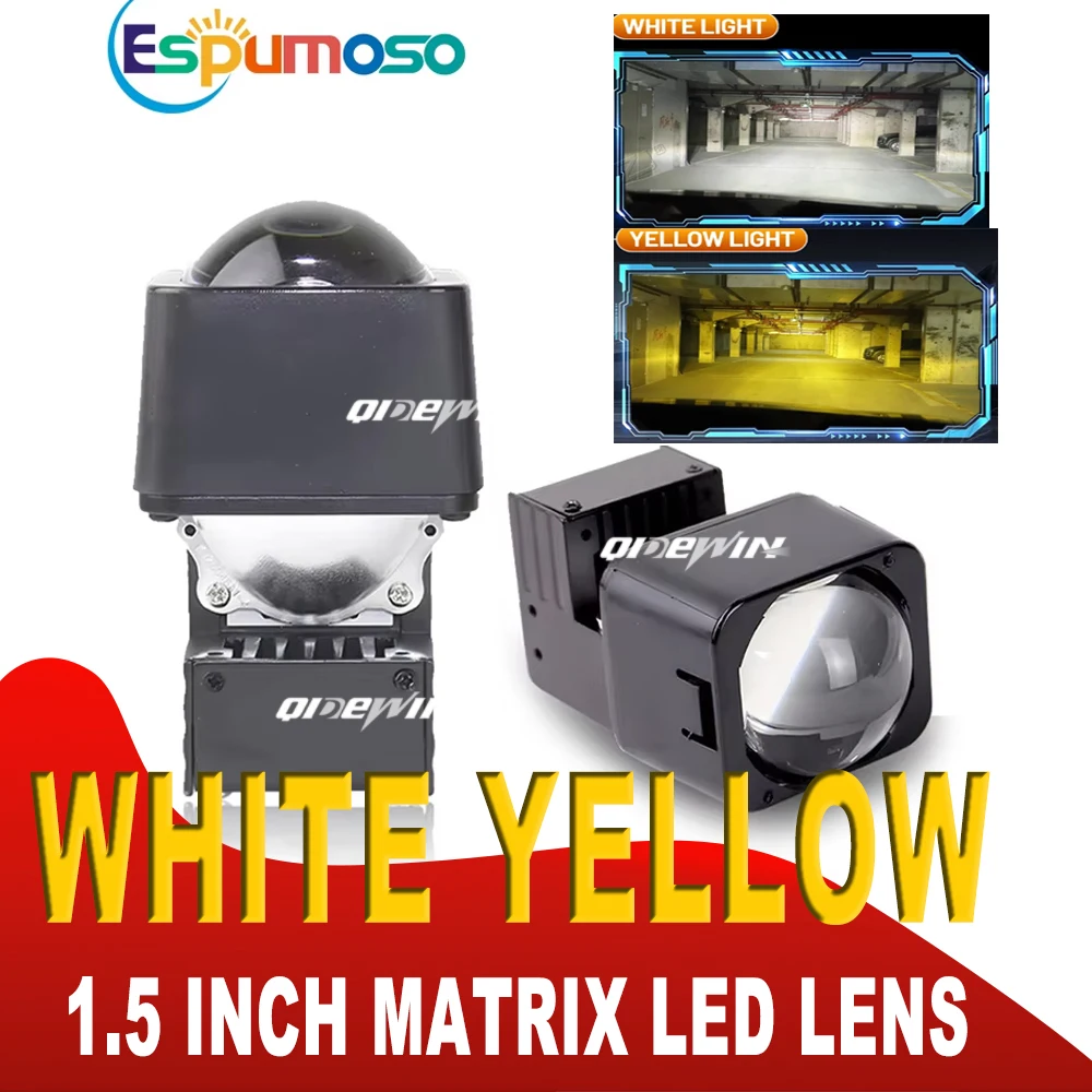 

1.5'' Matrix LED Projector Lens Headlight Mini driving light Automotive Grille LED Headlights Moto Projection Lens For Car light