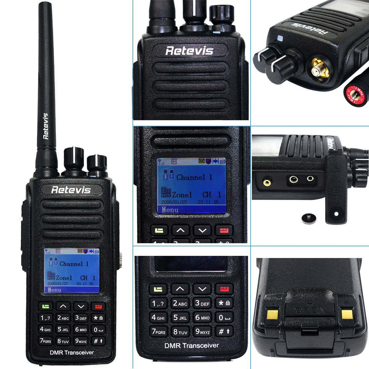 Retevis RT8 IP67 Waterproof DMR Walkie Talkie Digital Radio Ham Amateur Radio CTCSS/DCS VHF136-174Mhz 1000CH With Free Earpiece