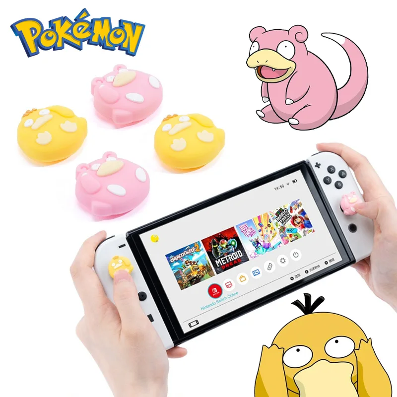 Pokemon Psyduck Slowpoke Soft Thumb Grip Caps Switch Lite Joystick Cap For Nintendo Switch NS OLED Thumb Stick Grips Accessories