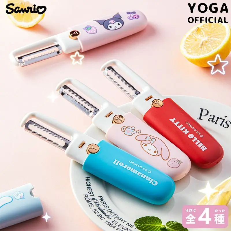 Sanrio Family Hello Kitty Kuromi Melody Cinnamoroll Cute Cartoon Dual-Purpose Multi-Functional Paring Knife Kawaii Peel Knife