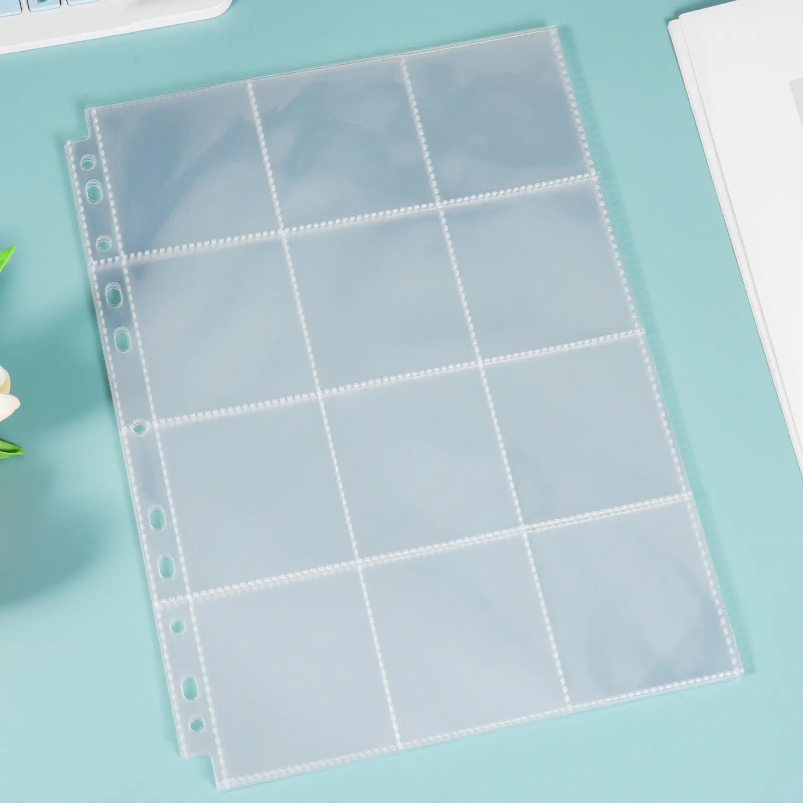 

10Pcs Badge Display Pages Clear Plastic Badge Storage Sleeves for Home Office Use Large Capacity Multifunctional Stamp Album