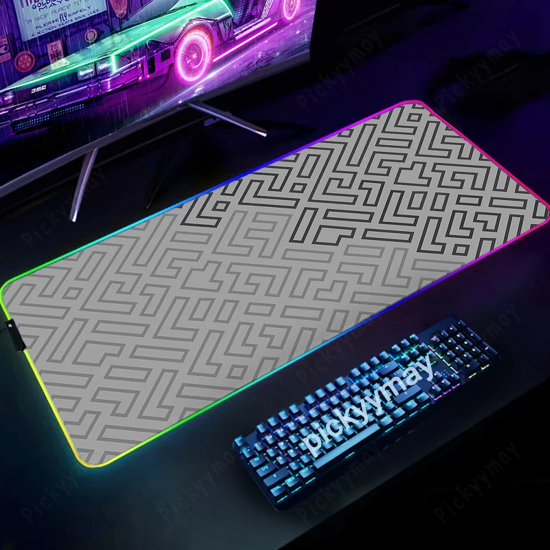 

Geometric RGB Mousepad Large Gaming Mousepads Luminous Mouse Pads LED Mouse Mat Computer Gamer Desk Pad Backlit Keyboard Mats