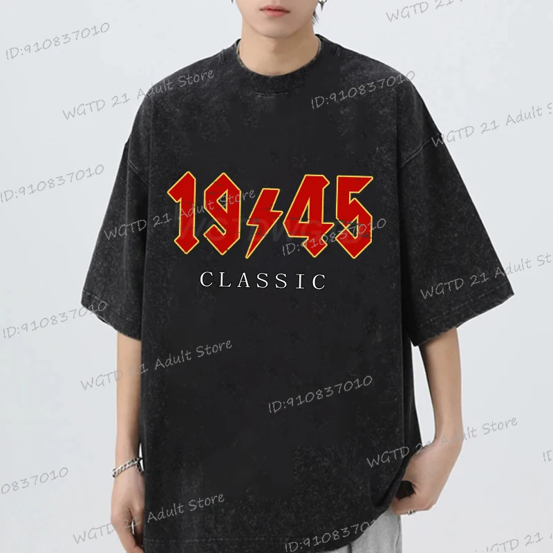

Harajuku 1940 To 1949 Classic Graphic T Shirt Men Women Vintage Birthday Year Washed Tshirt Fashion 1945 Cotton Tops Tees
