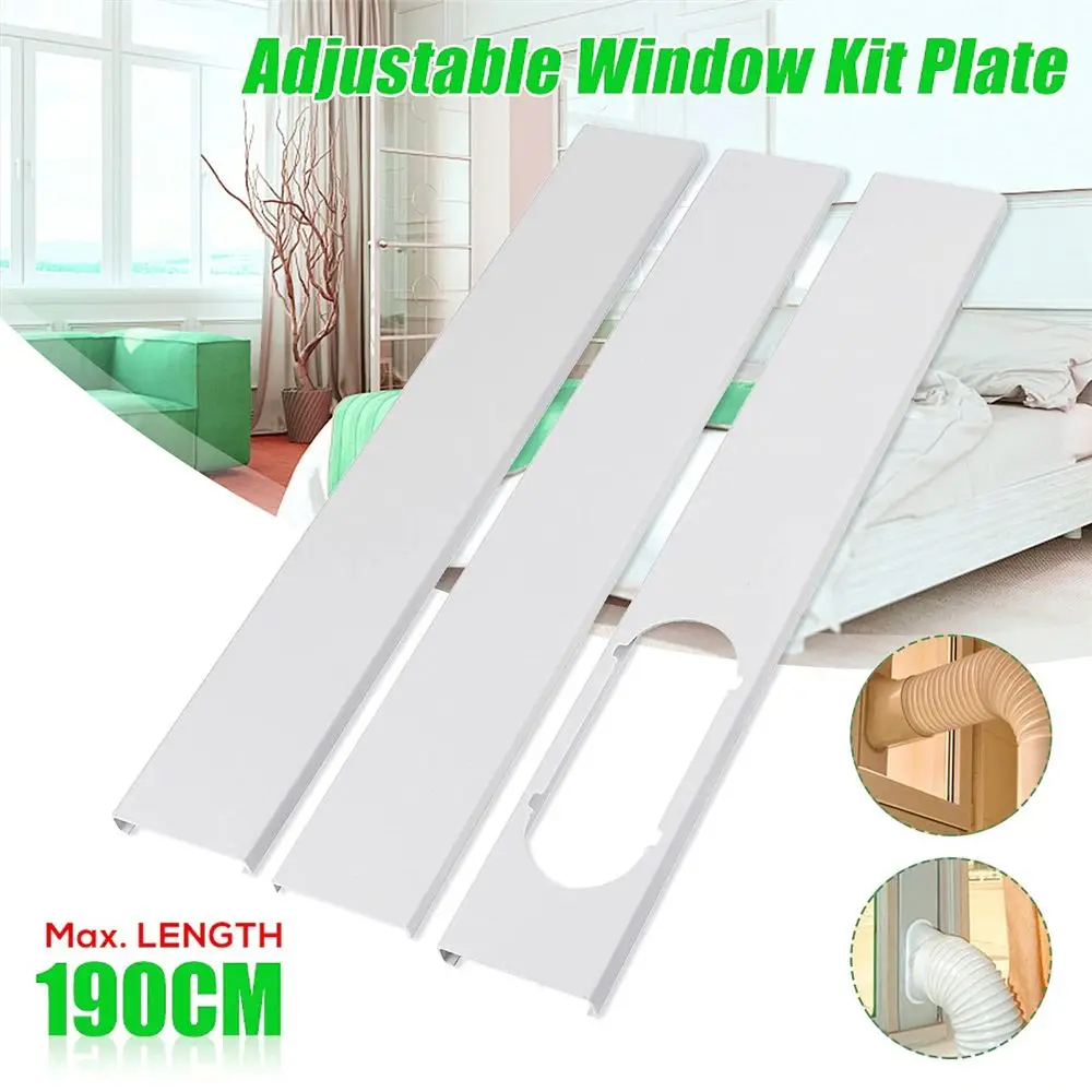 2/3 PCS Air Conditioner Exhaust Hose Adjustable Window Kit Slide Plate Wind Shield Adaptor Tube Connector