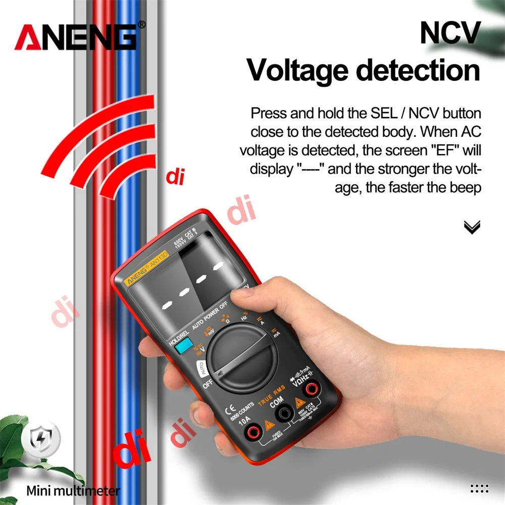 ANENG AN113D Digital Professional Multimeter 6000 Counts True RMS AC/DC current Voltage temperature Electrical Detector Tester