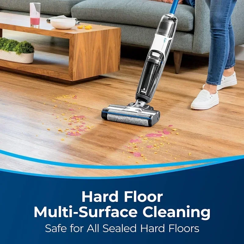 QWABISSELLS Crosswave HF3 เครื่องดูดฝุ่นเปียก/แห้งไร้สายและไม้ถูพื้น,เครื่องทําความสะอาดพื้นไม้เนื้อแข็งหลายพื้นผิว,3649A,สีขาว/น้ําเงิน/สีดํา