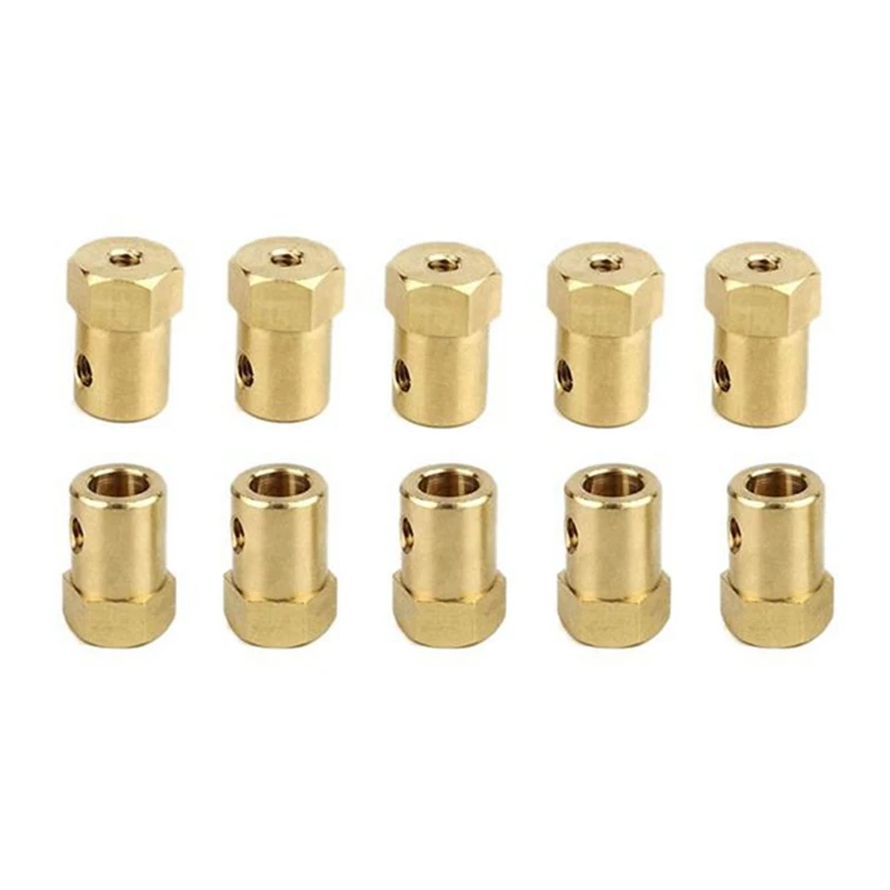 10Pcs/Set 7Mm Bore Flexible Coupling Connector Hex Coupling For Car Wheel Tire Shaft Motor Spare Parts Accessories