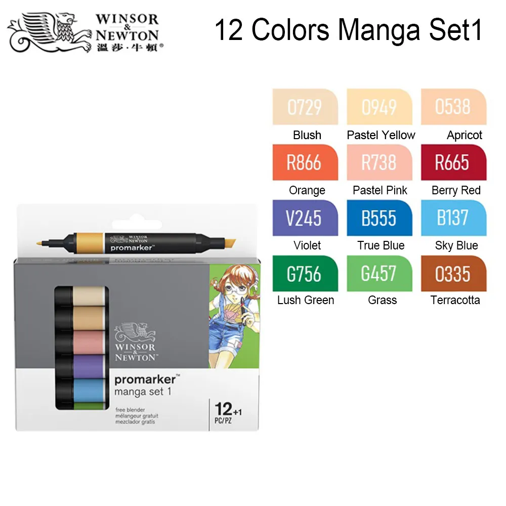 WINSOR & NEWTON Alkoholbasierte Promarker 6/12/24/48/96 Farben Set Doppelspitzen-Markerstifte Design Pro Marker für Künstler – Detail 31