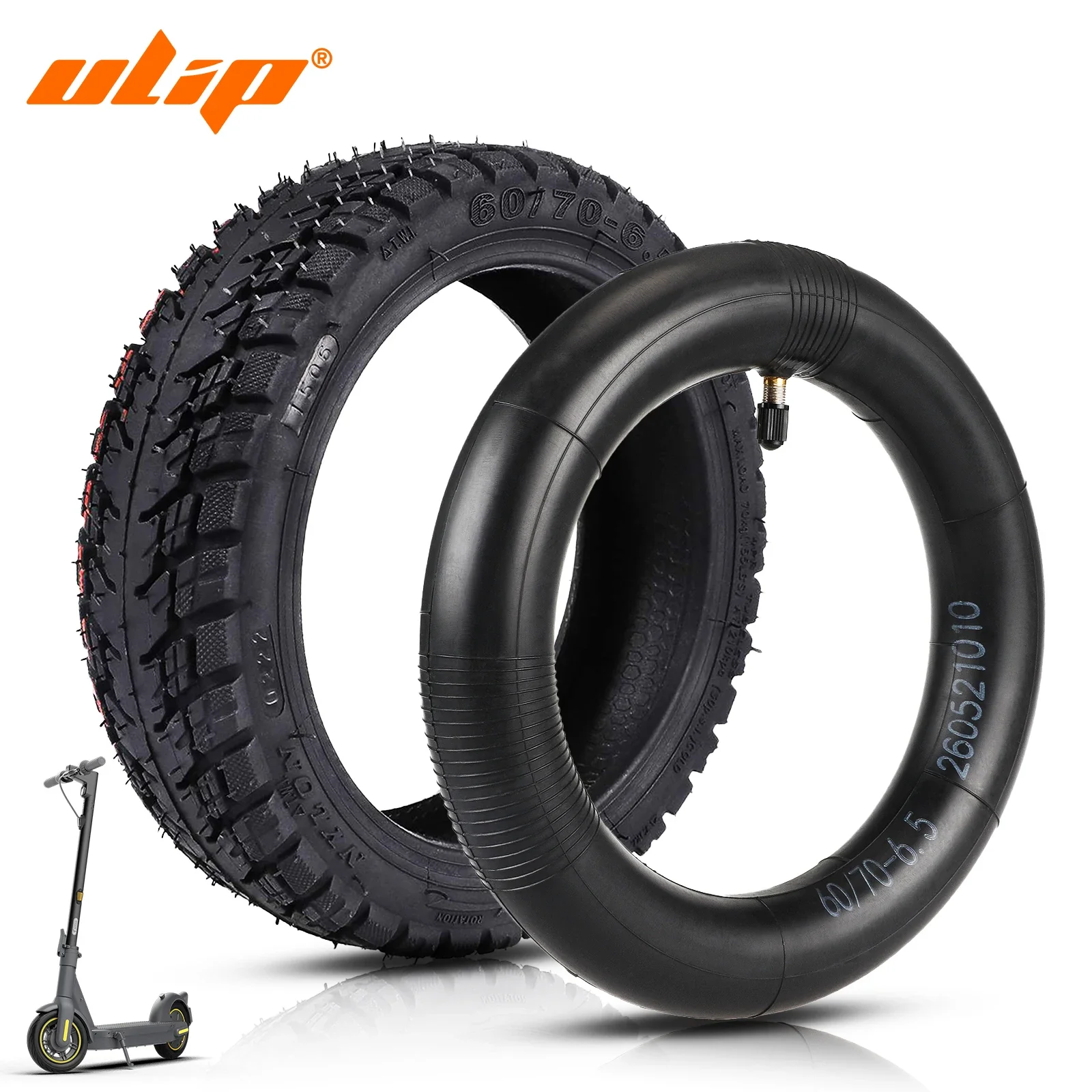

ULIP 60/70-6.5 Tubeless Tire with Inner Tube Kit for Ninebot Max G30 G30D E LP Electric Scooter 10 Inch Tire Replacement Parts