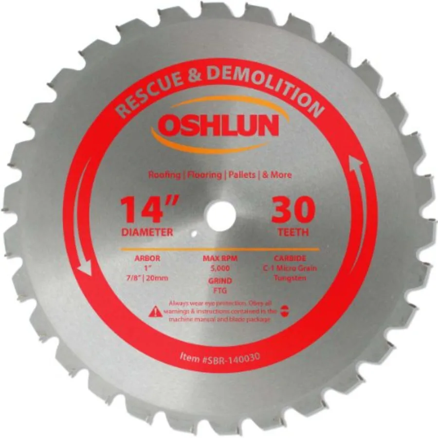 

SBR-00 FTG Saw Blade with 1- Arbor 7/8- and 20mm Bushings for Rescue and Demolition