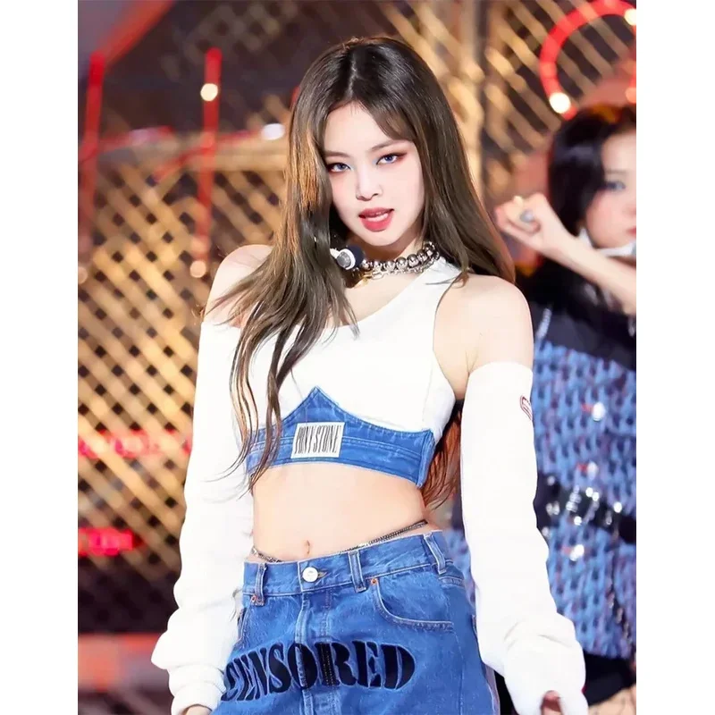 2025 nova roupa de dançarina k-pop feminina sexy roupas de concerto hip-hop rua dancewear coreano desempenho traje roupas de grife