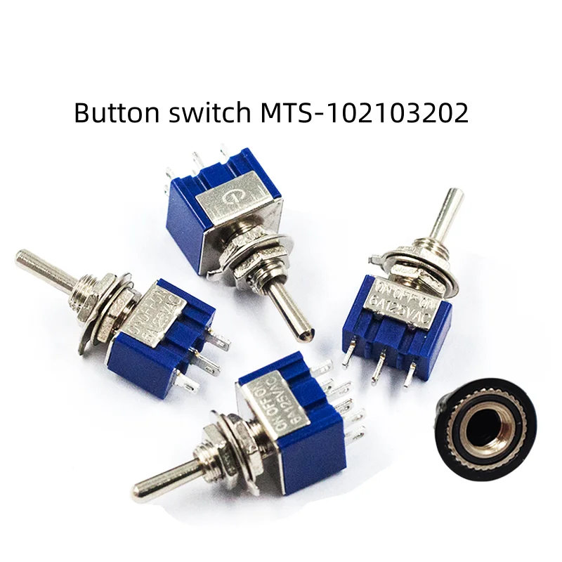 10-100pcs Button switch Connector MTS-102/103/202 metal toggle rocker arm shaking switch waterproof 6mm two foot three position