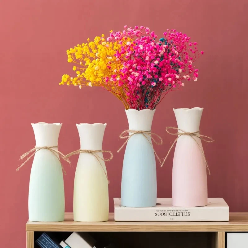 

Creative Gradient Color Ceramic Dried Flower Vase Home Living Room Dining Room Ornaments Nordic Style Countertop Decoration Vase