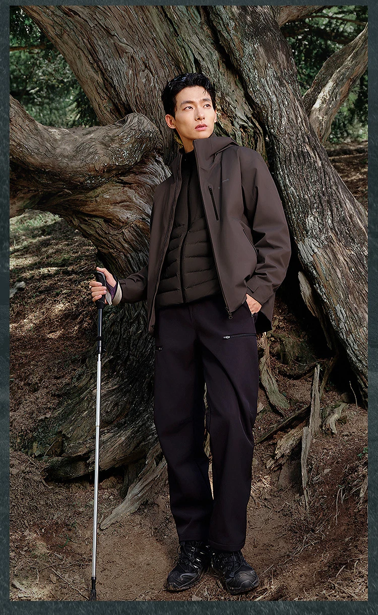 BOSIDENG 3‑In‑1 Outdoor Jacket 90 Goose Down 700+ Fill Power Detachable Liner Temperature Control Hooded Coat