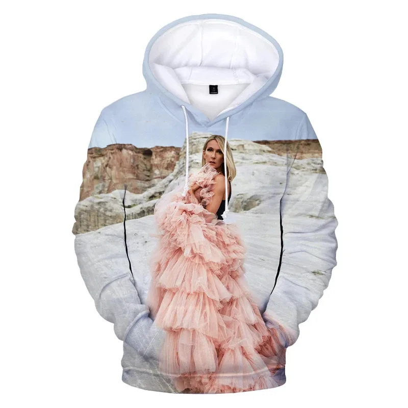 Sudaderas con capucha con estampado 3D de cantante Celine Dion para hombre y mujer, Jersey informal de Hip Hop, ropa de calle Harajuku, sudaderas con capucha de gran tamaño