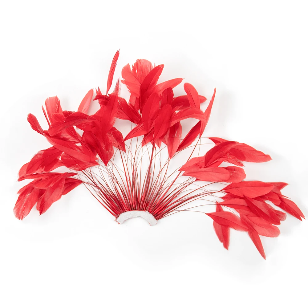 Natural Colorful Dyed Rooster Feathers Strung Craft Ribbon 1Pcs For Carnival Party Costume Clothing Headdress Decoration DIY