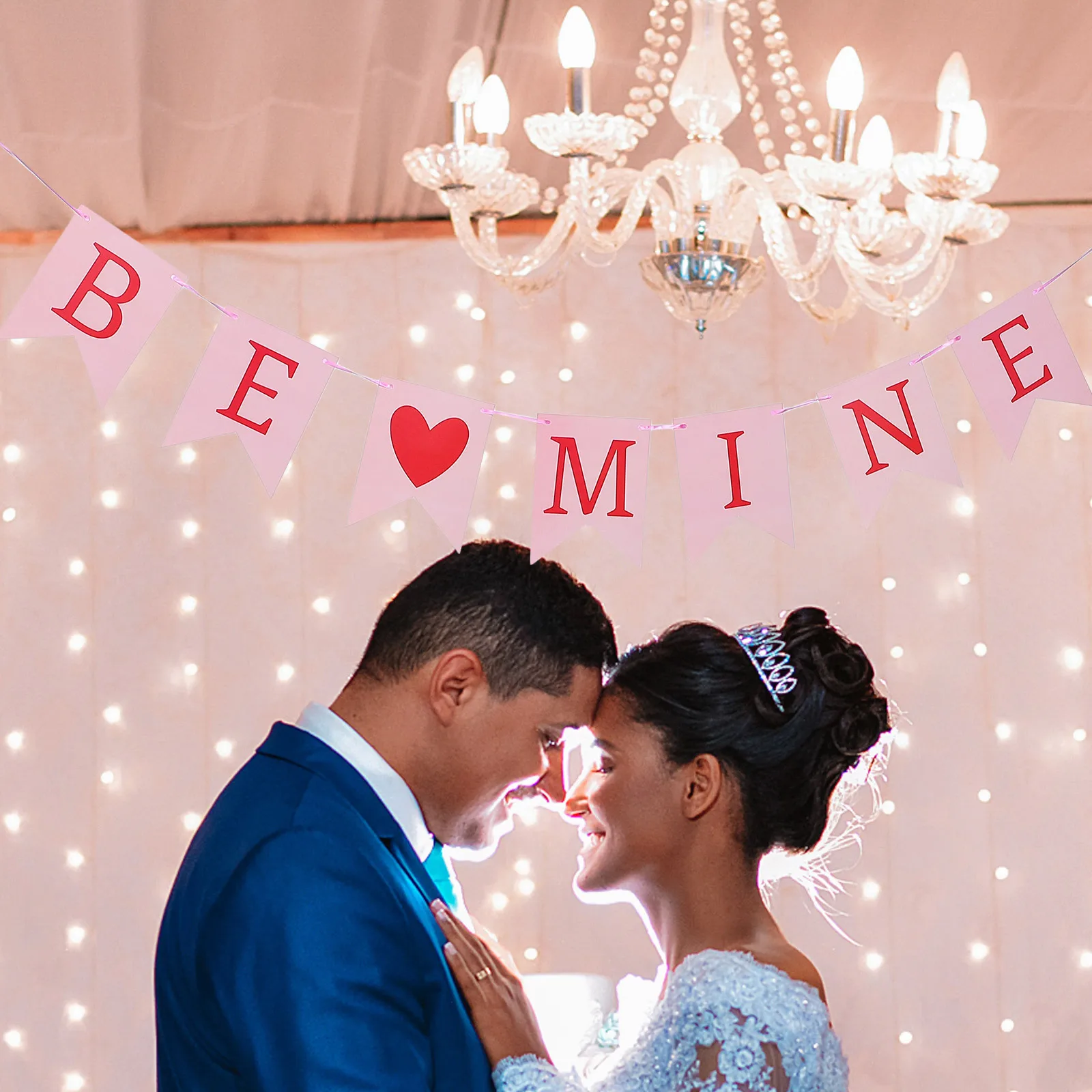 

Be Mine Heart Banner Valentines Day Proposal Background Decoration Indoor Outdoor Wedding Anniversary Romantic Hanging Garland