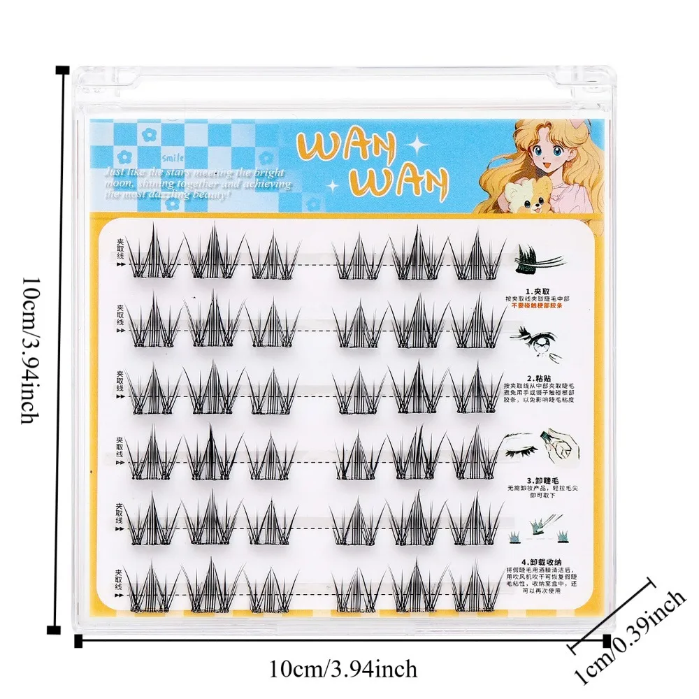 Zoete zelfklevende wimperclusters DIY make-up zelfklevende valse wimpers Individuele langdurige valse wimperclusters Dames/meisjes