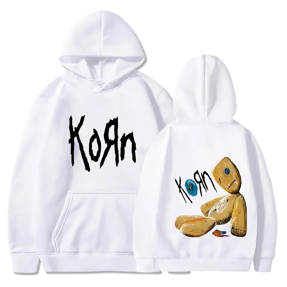 Korn Rock Band Printed Hoodies Spring Autumn Pullover Men's Fashion Hooded Sweatshirt Loose Casual Daily Streetwear Sweater Tops