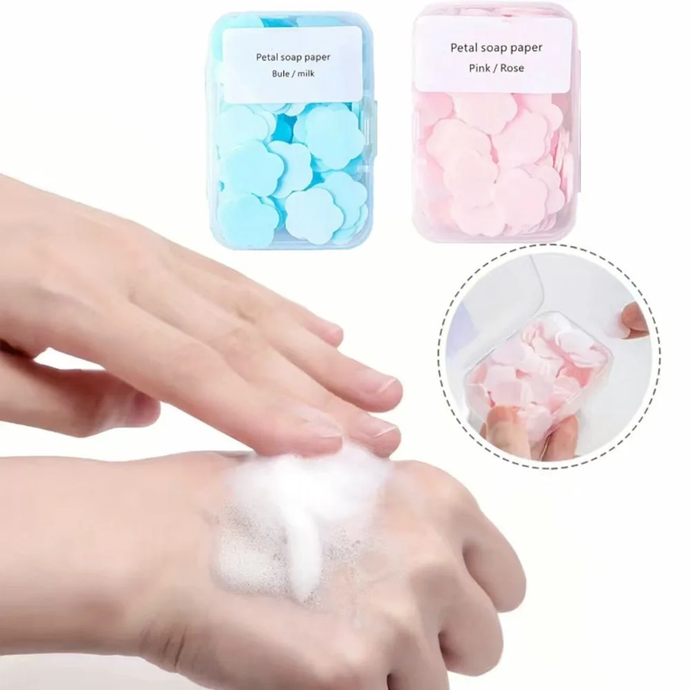 50X Anti Bacteria Disposable Hand Soap Paper Portable Travel Environment Friendly Hand Wash Tables Clean Compact Travel Supplies