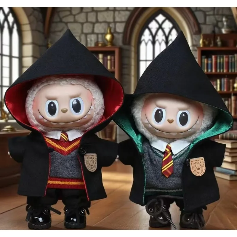 

Волшебный набор костюмов Labubu 15–17 см V1 V2, костюм в стиле ретро для колледжа, плащ с капюшоном, отличный подарок, игрушка для украшения Labubu