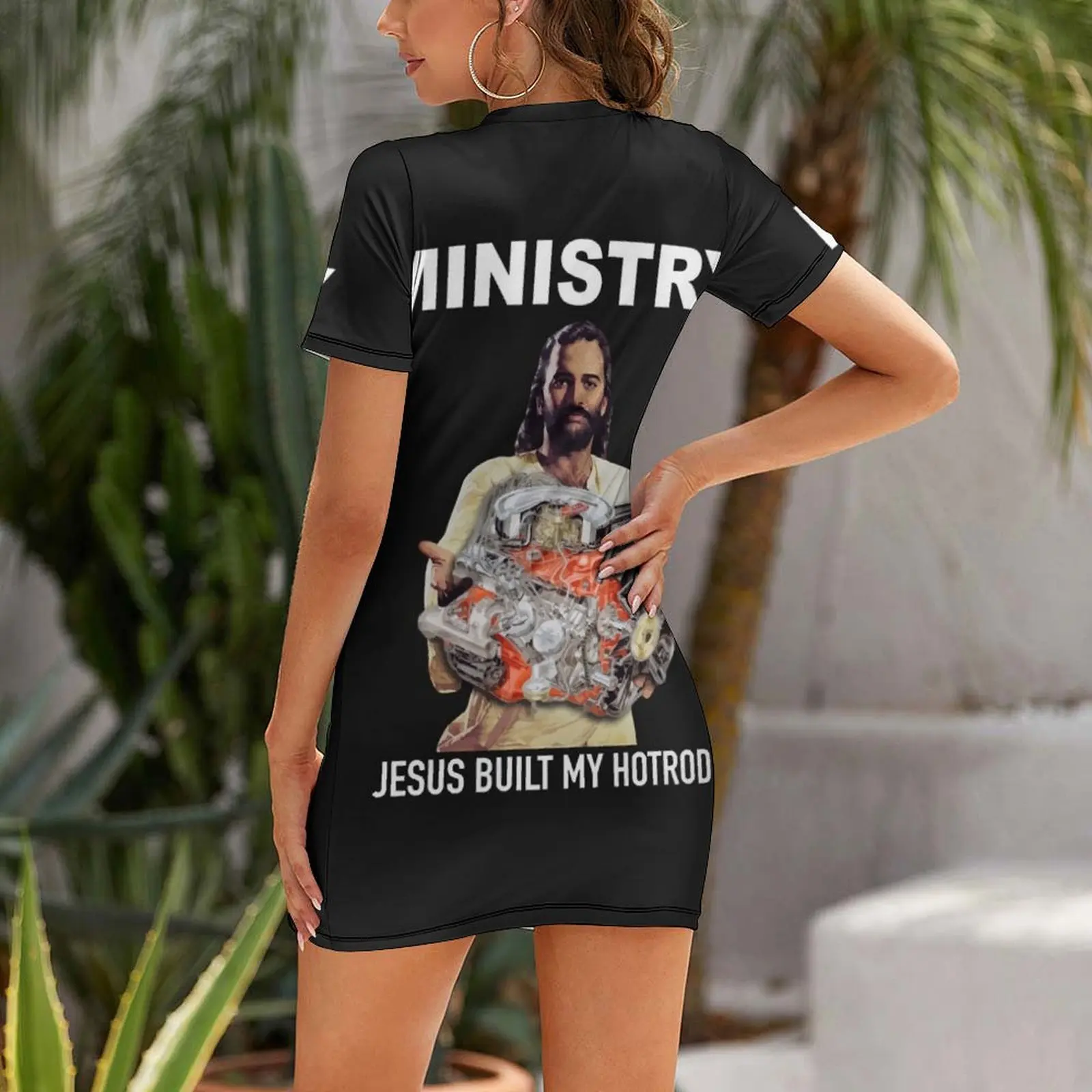 Jesus built my hotrod Short Sleeved Dress women's summer jumpsuit summer dress women 2025 dress korean style