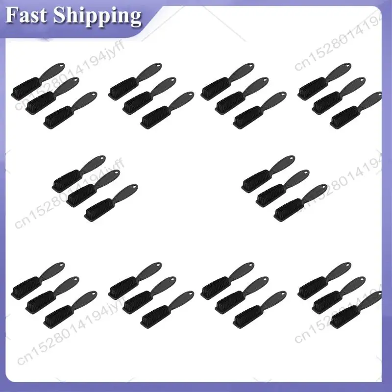 -ABDH 30 قطعة فرشاة تتلاشى مقص مقص تنظيف فرشاة صالون حلاقة الجلد تتلاشى خمر النفط شكل رأس نحت تنظيف فرشاة