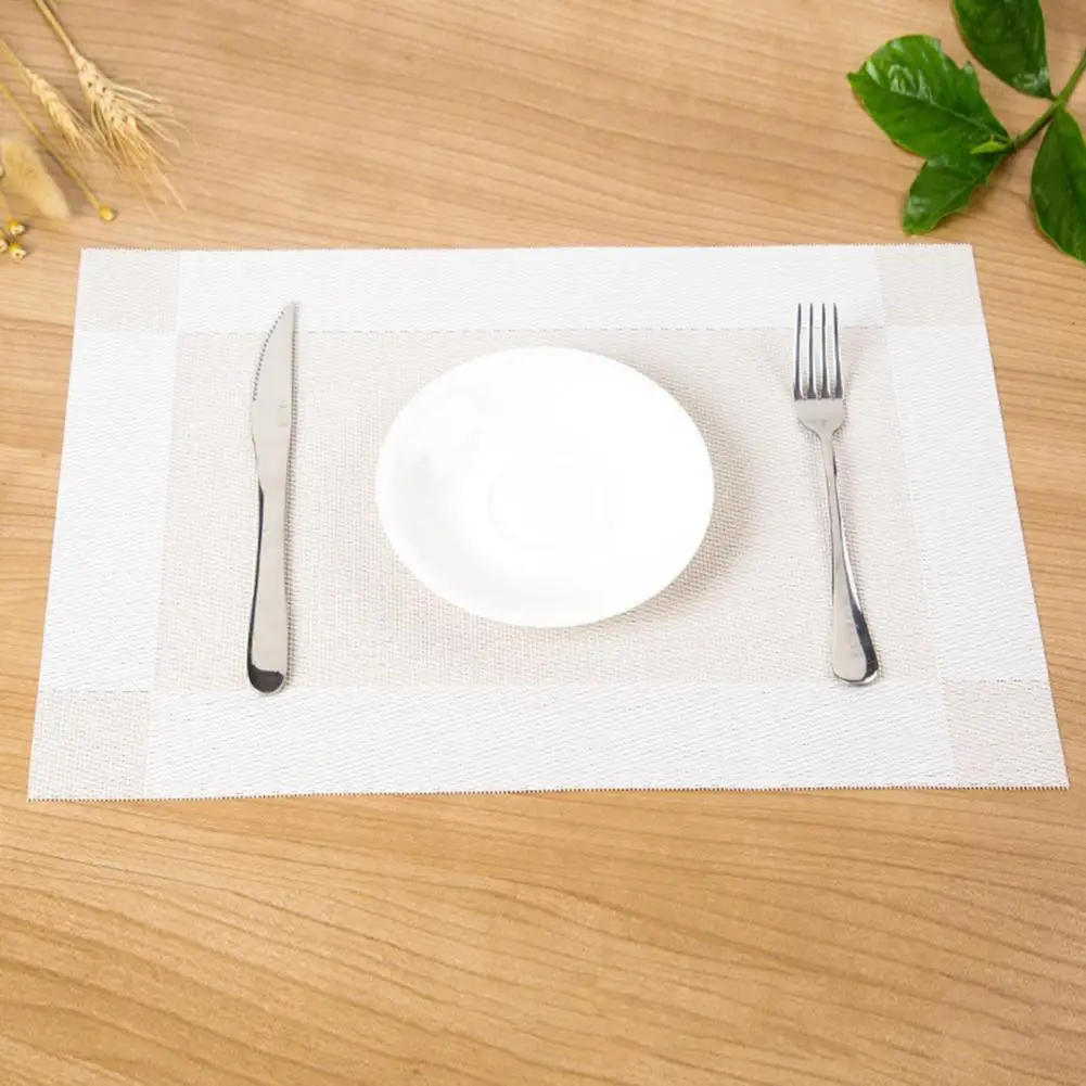 Colorful Table Decorations Bright Placemats 4pcs Pvc Placemats Set Heat Resistant Woven Table Mats Washable Vinyl for Dining