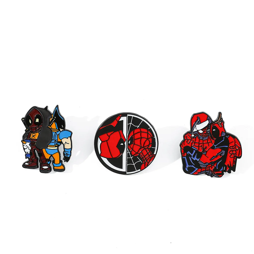 

Marvel Superhero Spiderman Deadpool Wolverine Enamel Pins Metal Brooch for Jacket Lapel Pins Badges Fans Collect Gifts