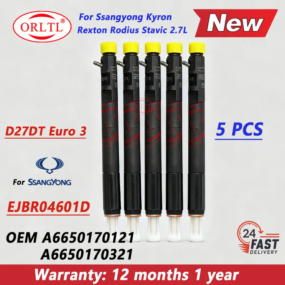 

5 шт./лот R04601D новый дизельный инжектор EJBR04601D для Delphi дизельная форсунка A 6650170321 A 6650170121 для SSANGYONG REXTON Euro 3