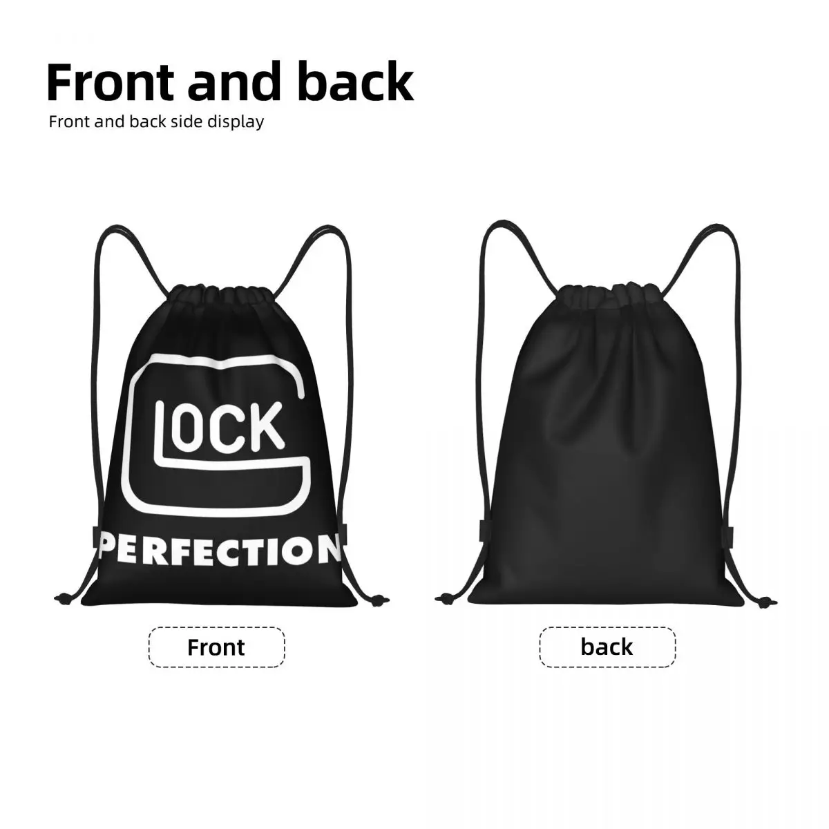 Custom Gym Drawstring Bag para compras Yoga Mochilas, Gym Sackpack, Logo Pistola Pistola, Esportes, Homens, Mulheres, EUA, Glock, Moda